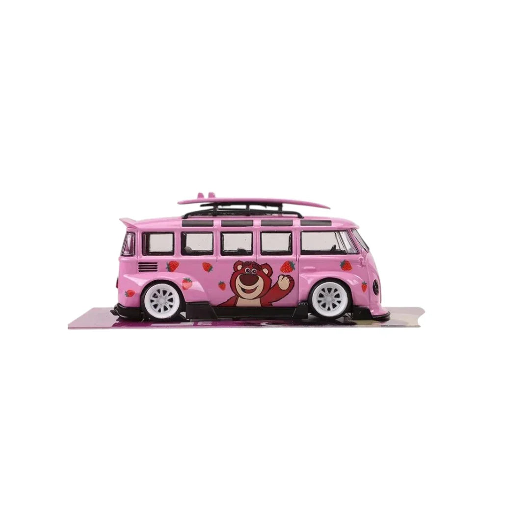1:64 Volkswagen Bus T1 Strawberry Bear/Astro Boy Simulation Alloy Car Model - Jaiman Toys