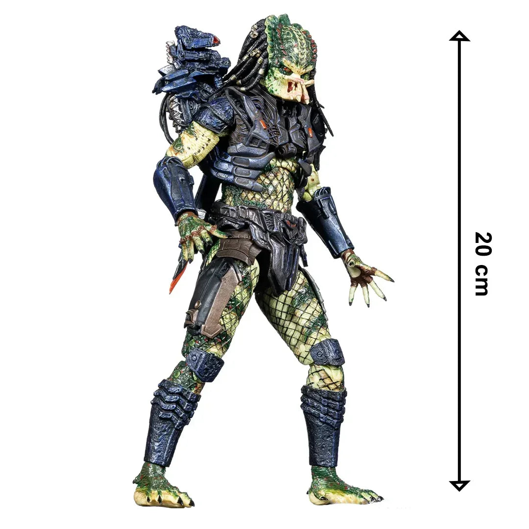 Detailed 20 cm alien action figure with armor and weapon, collectible toy for kids and fans.