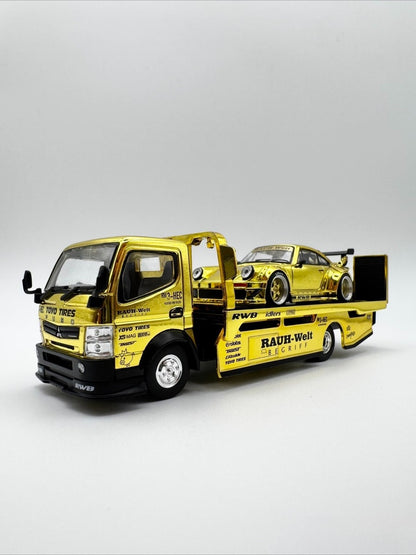 POP RACE 1:64 HEC 2026 RWB 930 & Pandem Fuso-300 Transporter Diecast Model Car Truck – Available in 2 Variants