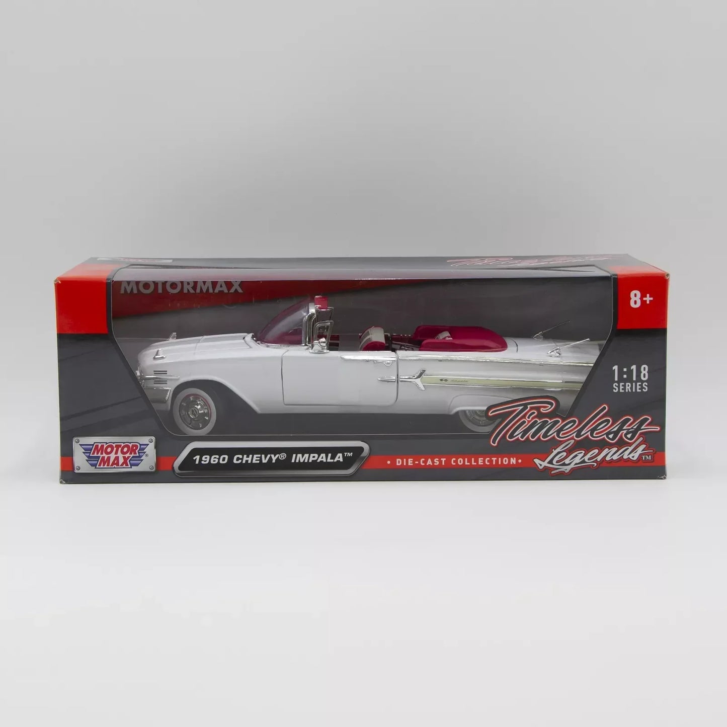 1960 Chevy Impala Convertible White 1:18 Diecast Car Model - Jaiman Toys