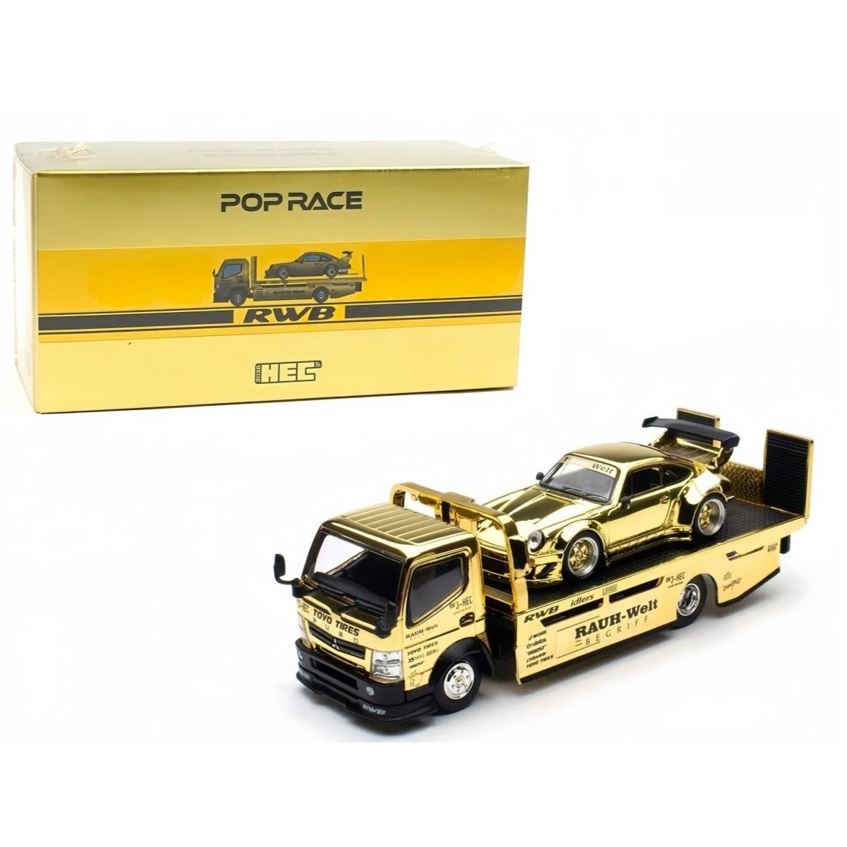 POP RACE 1:64 HEC 2026 RWB 930 & Pandem Fuso-300 Transporter Diecast Model Car Truck – Available in 2 Variants