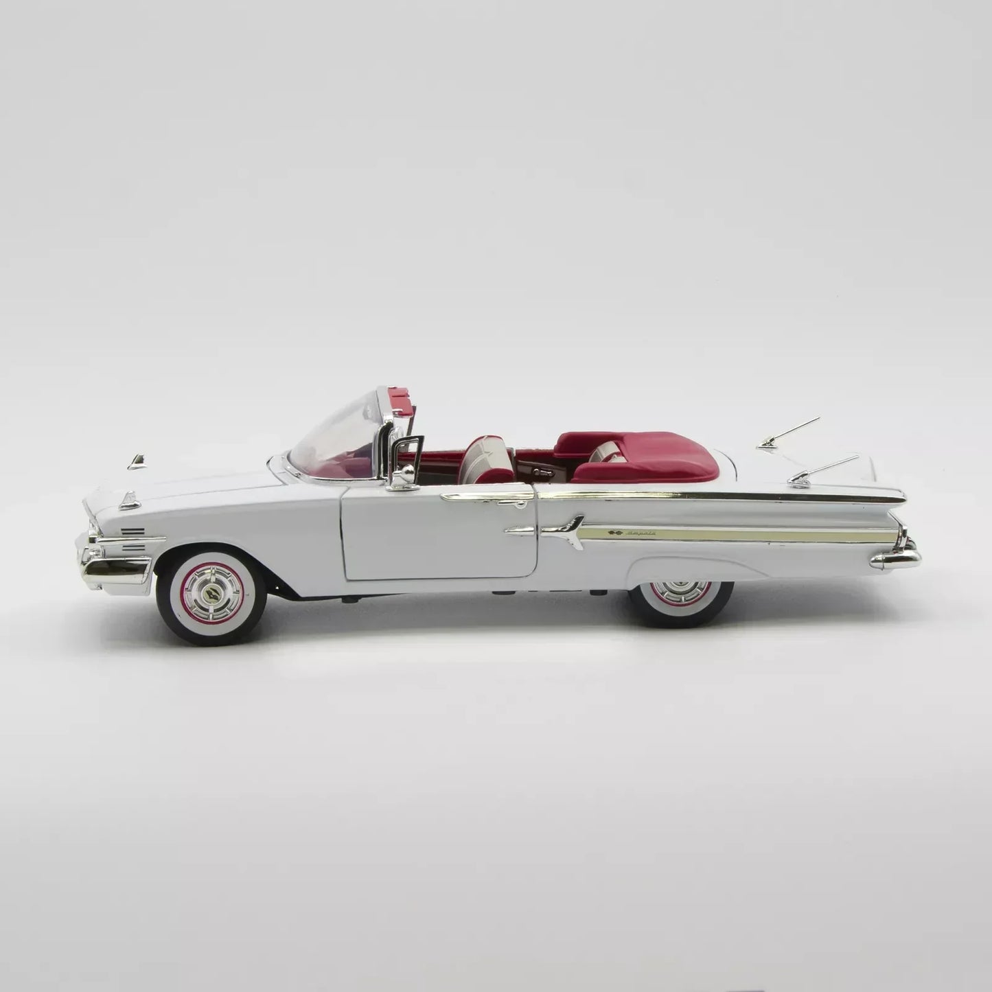 1960 Chevy Impala Convertible White 1:18 Diecast Car Model - Jaiman Toys