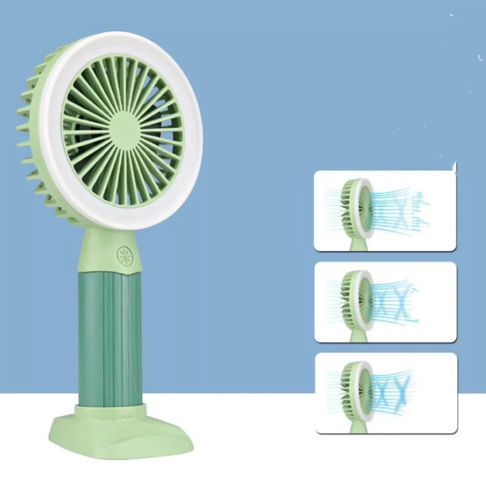 Fashion Lighting Fan Desktop Fan Mini Handheld Small Fan for Home, School USB Rechargeable & Portable Fan (Green) - Jaiman Toys