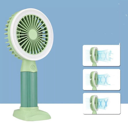 Fashion Lighting Fan Desktop Fan Mini Handheld Small Fan for Home, School USB Rechargeable & Portable Fan (Green) - Jaiman Toys