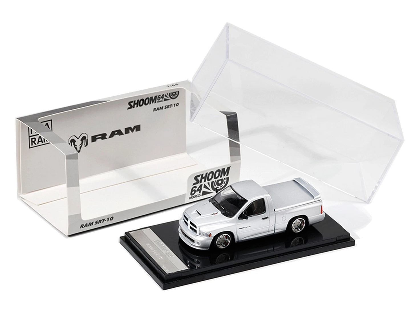 Shoom64 Models 1:64 Dodge Ram SRT-10 Pickup Truck Diecast Model Car | Red & Silver Colour Variants