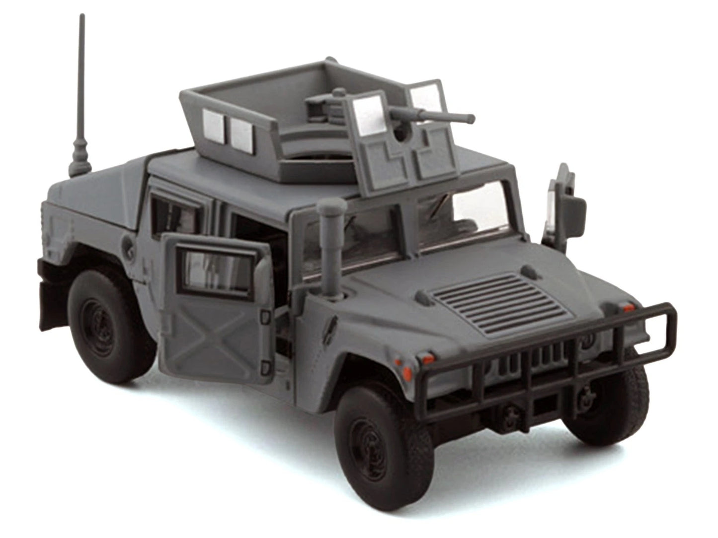 BM Creations 1:64 HUMVEE 4-CT Military Vehicle Matte Gray Diecast Model | Opening Doors | 64B0461