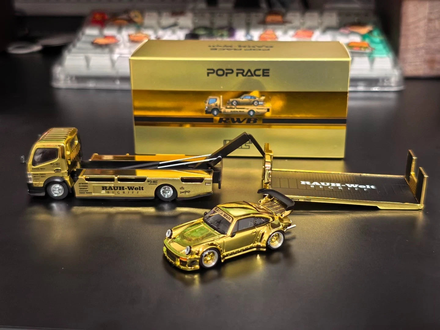 POP RACE 1:64 HEC 2026 RWB 930 & Pandem Fuso-300 Transporter Diecast Model Car Truck – Available in 2 Variants