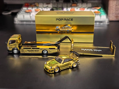 POP RACE 1:64 HEC 2026 RWB 930 & Pandem Fuso-300 Transporter Diecast Model Car Truck – Available in 2 Variants