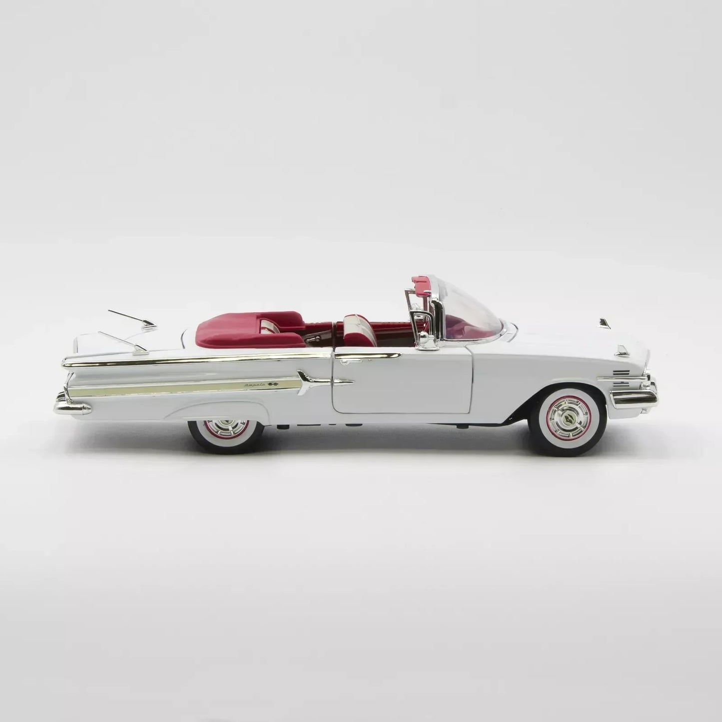 1960 Chevy Impala Convertible White 1:18 Diecast Car Model - Jaiman Toys