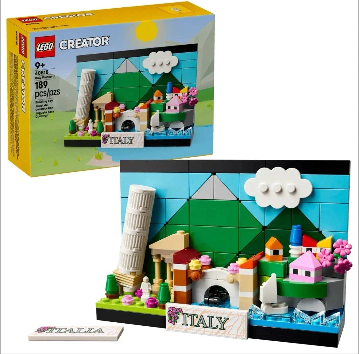 LEGO Creator 40818 Italy Postcard  3D Buildable Souvenir with Iconic Italian Landmarks (189 Pieces)