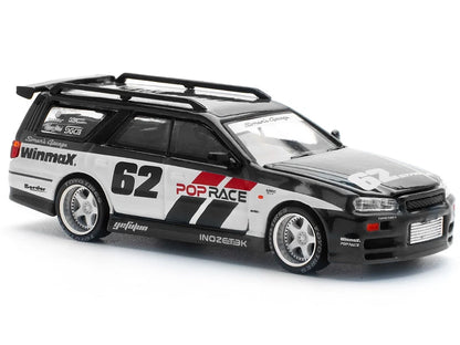 POP RACE 1:64 Nissan Stagea R34 Simon’s Garage #62 –  Scale Premium Diecast Collectible Model Car