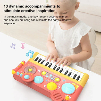 Early Learning Piano Keyboard Toy Infant Toys – Electronic Music Set with Microphone, Lights & Educational Modes for Kids & Toddlers - Jaiman Toys
