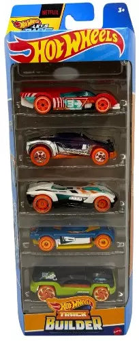Hot Wheels Track Builder 5-Pack Die-Cast Cars | 1:64 Scale Racing Vehicle Set