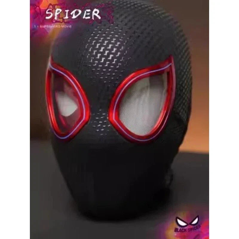 Miles Morales Spider-Man Mask – Electric Blinking Eyes & Movable Cosplay Prop - Jaiman Toys