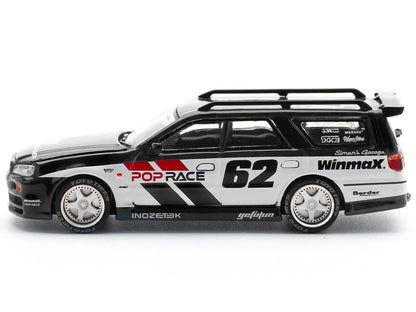 POP RACE 1:64 Nissan Stagea R34 Simon’s Garage #62 –  Scale Premium Diecast Collectible Model Car