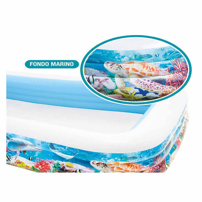 Intex 58485 Swim Center Inflatable Family Pool 10 Feet – Large Kids Outdoor Garden Swimming Pool