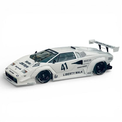 Vision64 1:64 Lamborghini Countach LBWK Liberty Walk White Diecast Scale Model Car