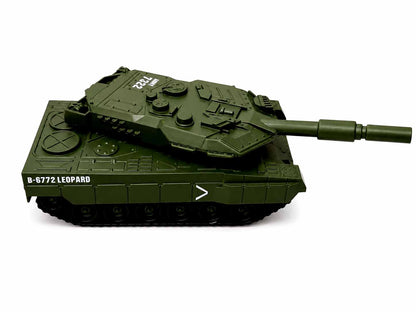 Die-Cast Army Tank Model 1:32 Scale – B-3772 Army Military Battle Tank Toy with Rotating Turret
