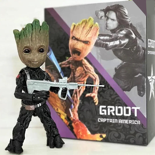 Mini Groot: Captain America Edition - Marvel Cosplay Action Figure (25 cm) - Jaiman Toys