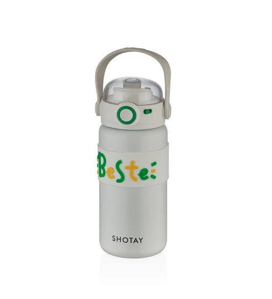 Shotay Steel Water Bottle Kids | 500 ML (White) - Jaiman Toys
