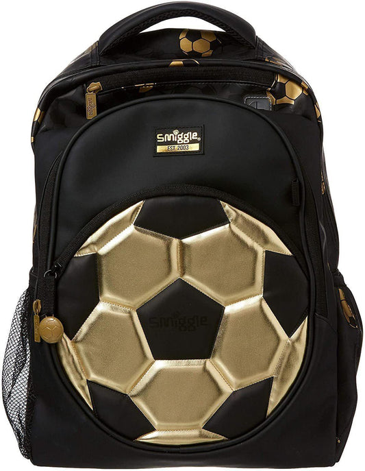Smiggle School Bag : Gold Football Colorful & Stylish 16 Inch Backpack for Kids - Jaiman Toys