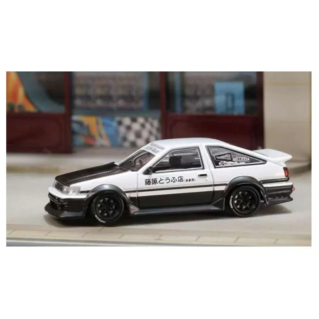 Street Warrior1:64 AE86 RWB Toyota White With Black Bonnet Dieacast Car Model - Jaiman Toys