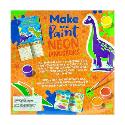 Make and Paint Neon Dinosaurs Colouring set - Jaiman Toys