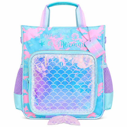 Vest Rather Be a Mermaid Kids Backpack (32 x 26 cm) | Mermaid-Themed School & Activity Bag with Holographic Front Pocket