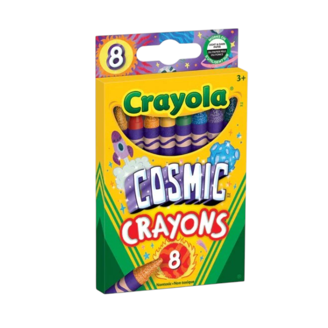 Crayola Cosmic Crayons, 8 Count | Metallic & Shimmer Coloring Crayons for Kids