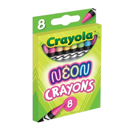 Crayola Neon Crayons, 8 Count | Bright Fluorescent Coloring Crayons for Kids & School Projects