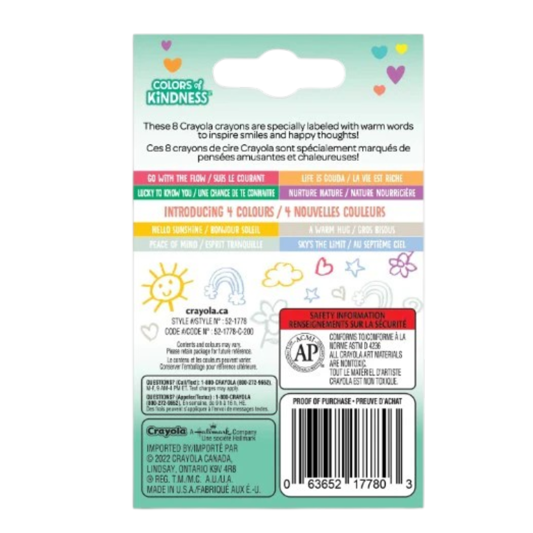 Crayola Colors of Kindness Crayons, 8 Count | Inspirational Coloring Crayons for Kids