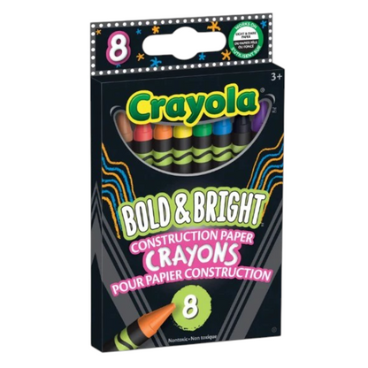 Crayola Bold & Bright Construction Paper Crayons, 8 Count