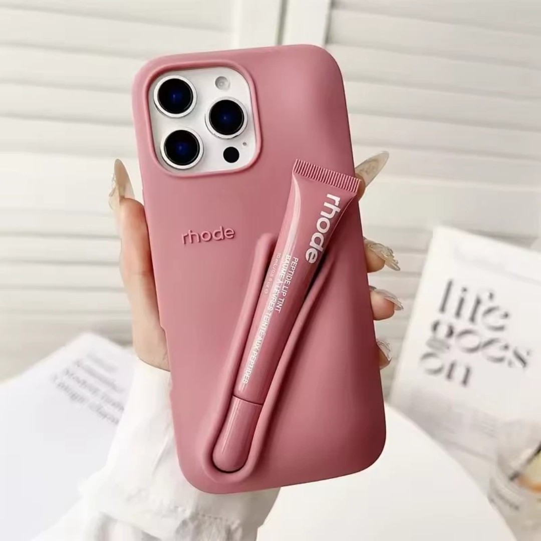Rhode Fall Lip Case for iPhone 14, 15 & 16 Series – Soft Silicone Phone Cover with Lip Balm Included