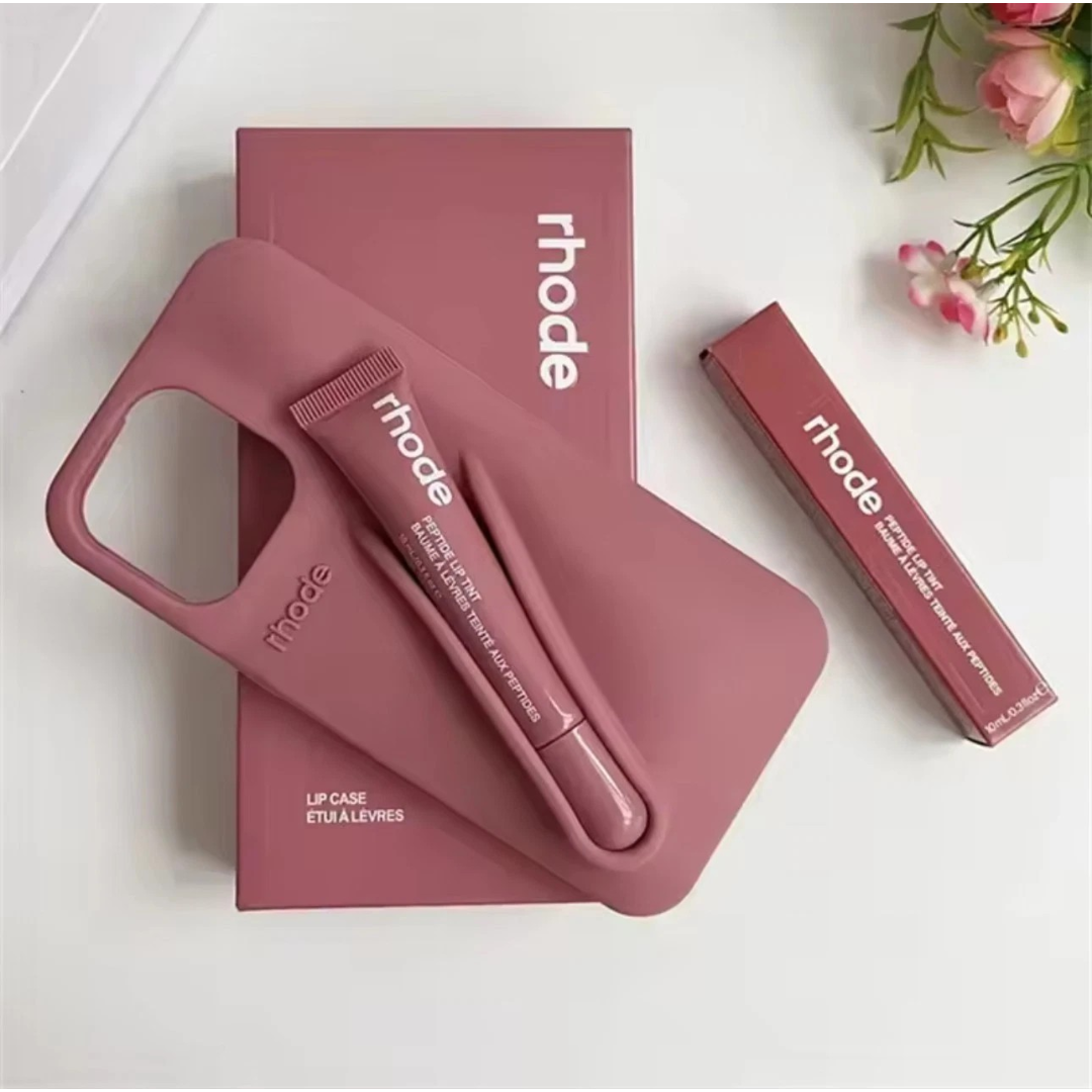 Rhode Fall Lip Case for iPhone 14, 15 & 16 Series – Soft Silicone Phone Cover with Lip Balm Included