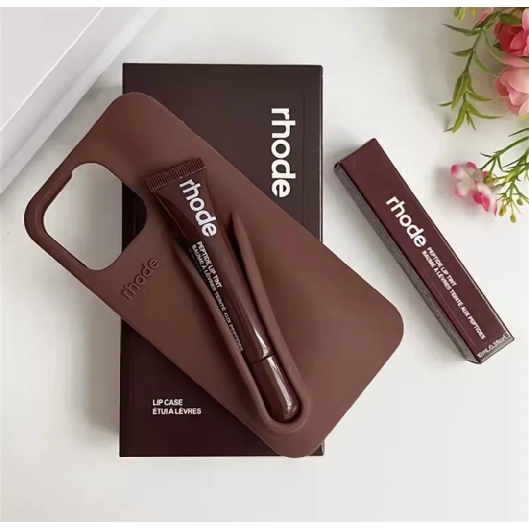 Rhode Fall Lip Case for iPhone 14, 15 & 16 Series – Soft Silicone Phone Cover with Lip Balm Included