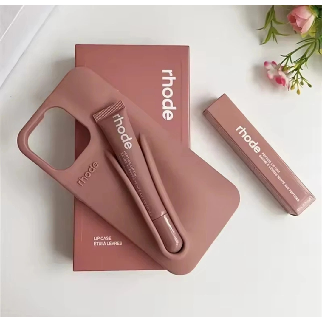 Rhode Fall Lip Case for iPhone 14, 15 & 16 Series – Soft Silicone Phone Cover with Lip Balm Included