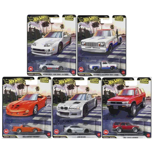Hot Wheels Boulevard Premium Diecast Car Set – 5 Collectible Models | Real Riders | Metal Body & Chassis