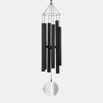 KallaG Aureole Wind Chime 28" – Tuned Aluminum Black 6 Pipes | Premium Home, Balcony & Garden Décor