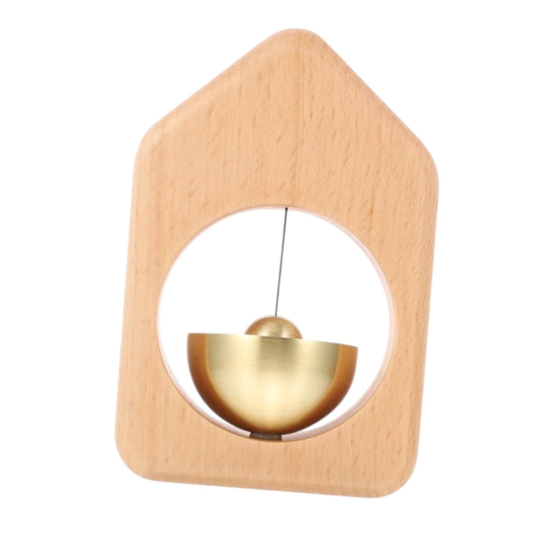 Modern Wooden Balance Sculpture with Hanging Metal Bowl – Decorative Desk Ornament & Home Décor Accent