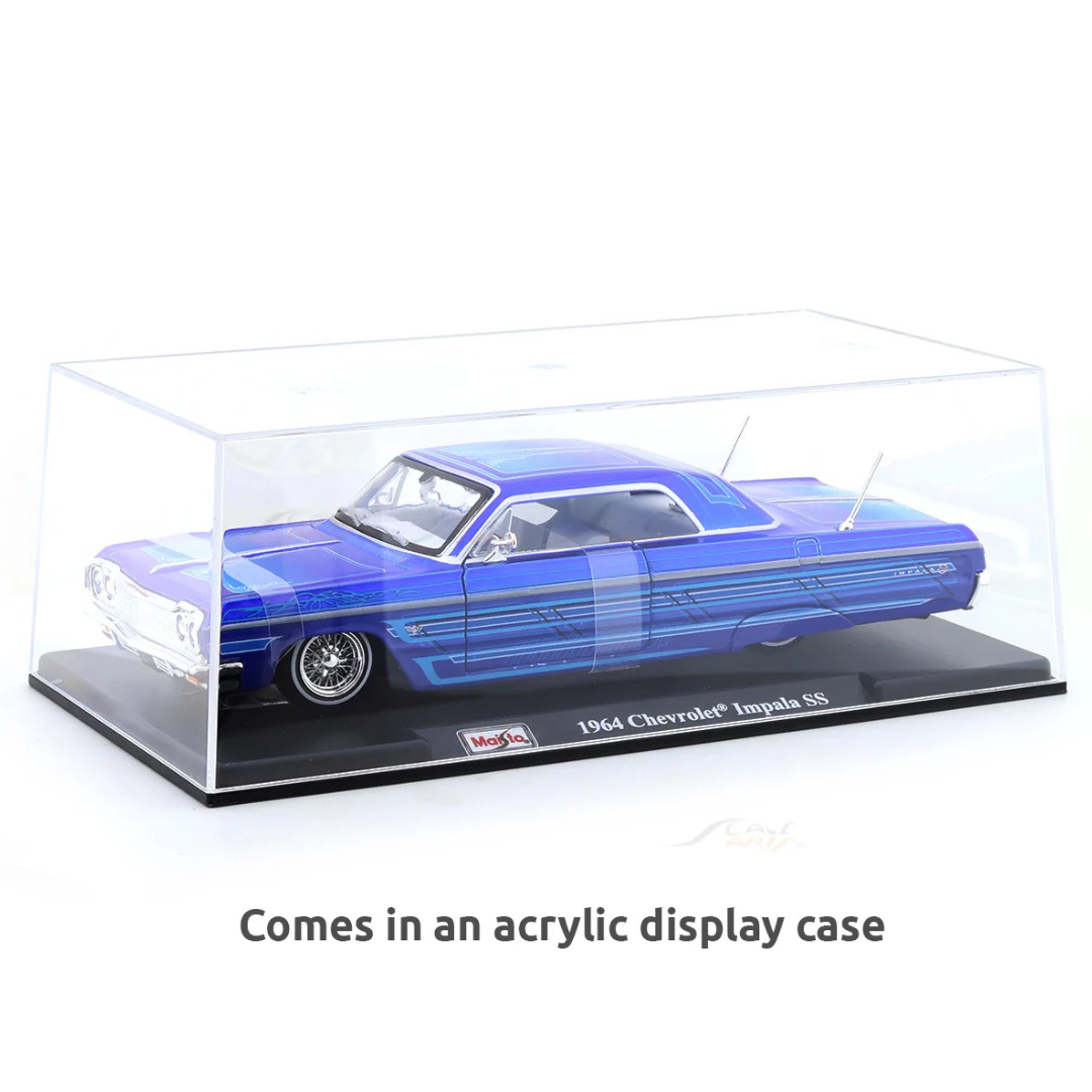 Maisto 1964 Chevrolet Impala SS Custom 1:24 Diecast Model Car with Acrylic Display Case – Classic Lowrider Collectible