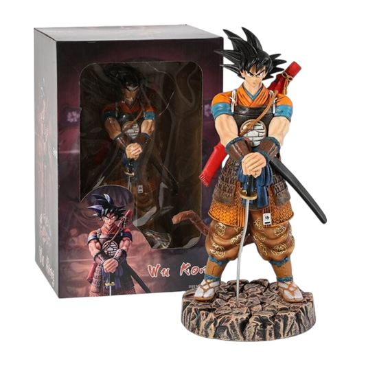 Samurai Goku Black Hair Anime Ultimate Action Figure – 29cm Dragon Ball Z PVC Action Figure with Sword & Battle Base HW