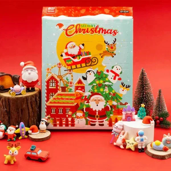 Merry Christmas Advent Calendar Toy Set | 24 Surprise Mini Figures – Holiday Countdown Gift for Kids