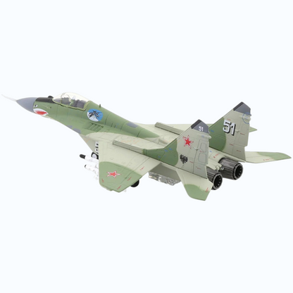 MiG-29 Fulcrum Russian Fighter Jet 1:100 Diecast Military Aircraft Model with Display Stand | Collectible Plane