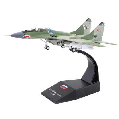 MiG-29 Fulcrum Russian Fighter Jet 1:100 Diecast Military Aircraft Model with Display Stand | Collectible Plane