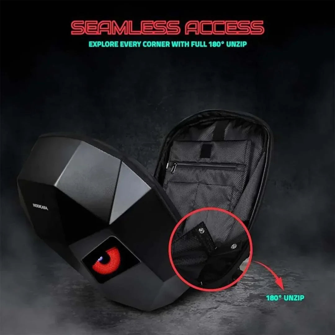Hookaba Eye Rover LED Biker Backpack – Hard Shell, Waterproof, 15.6” Laptop - Black - Jaiman Toys