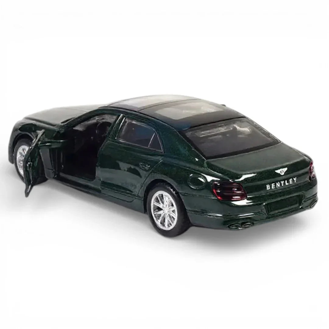MSZ 1:47 Bentley Flying Spur Hybrid Die-Cast Model Car – Green | Pull Back, Openable Doors (67730)