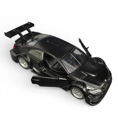 MSZ 1:42 BMW M3 DTM Die-Cast Model Car – Black | Pull Back, Openable Doors (67318S)