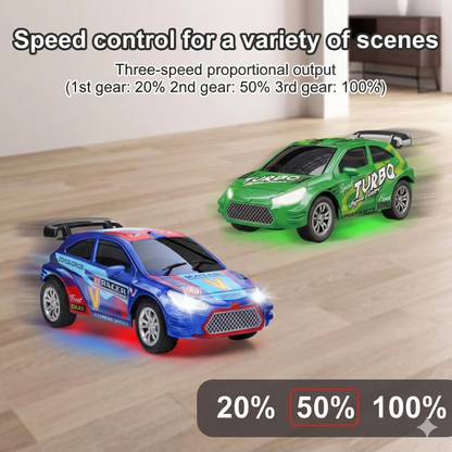 Mini Die-Cast RC Car 1:64 Scale – High-Speed Desktop Remote Control Car with LED Headlights, 2.4GHz Remote & App Control (5 Colors)