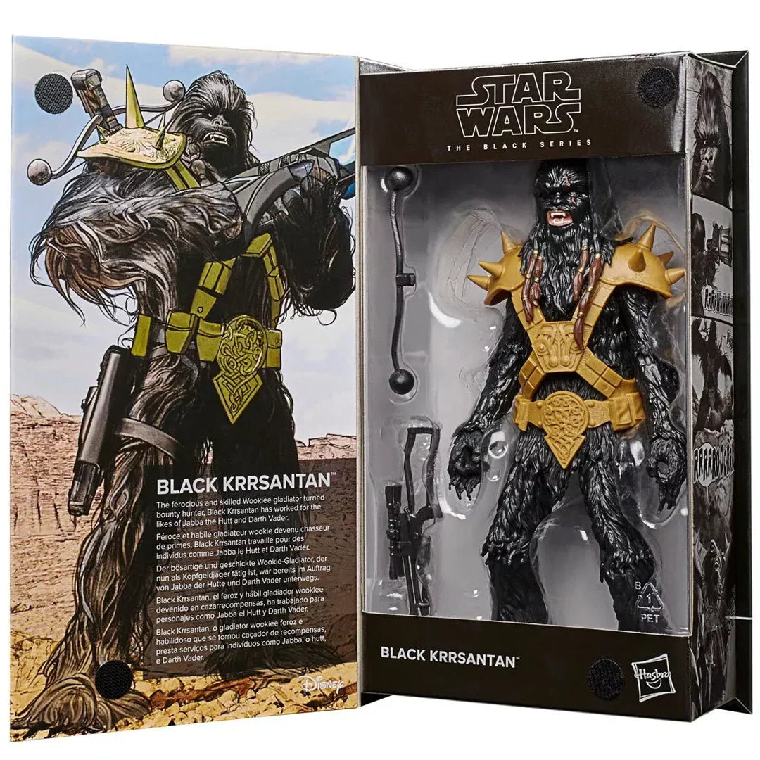Star Wars Black Series Black Krrsantan action figure in collector box with accessories