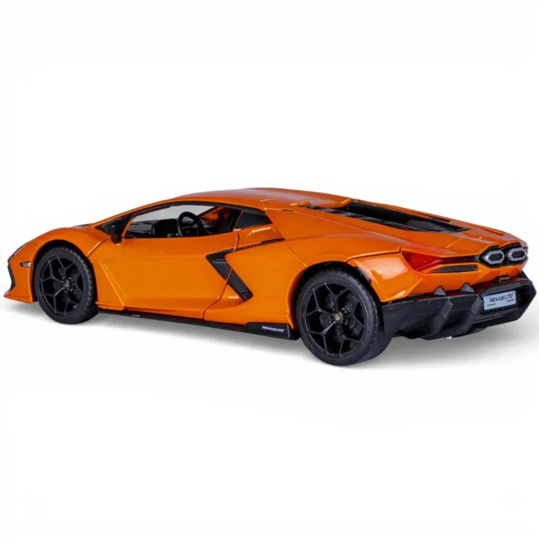 MSZ 1:32 Lamborghini Revuelto Die-Cast Model Car – Orange | Pull Back, Openable Doors, Light & Sound (68737)